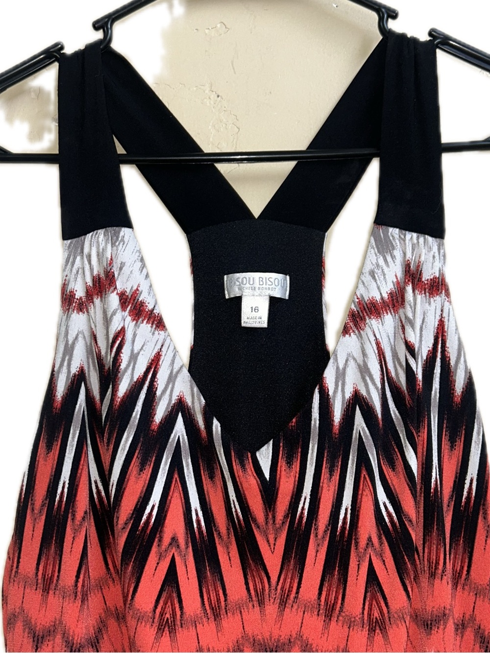 🔥5/$35🔥 Boho Tribal Print Deep V Neck Maxi Dress | Bisou Bisou | Size 16 - Picture 3 of 8